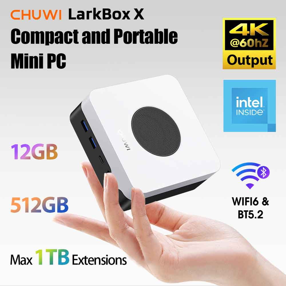 LarkBox X Mini PC,512GB SSD 12GB RMA,Intel 12th Gen N100(up